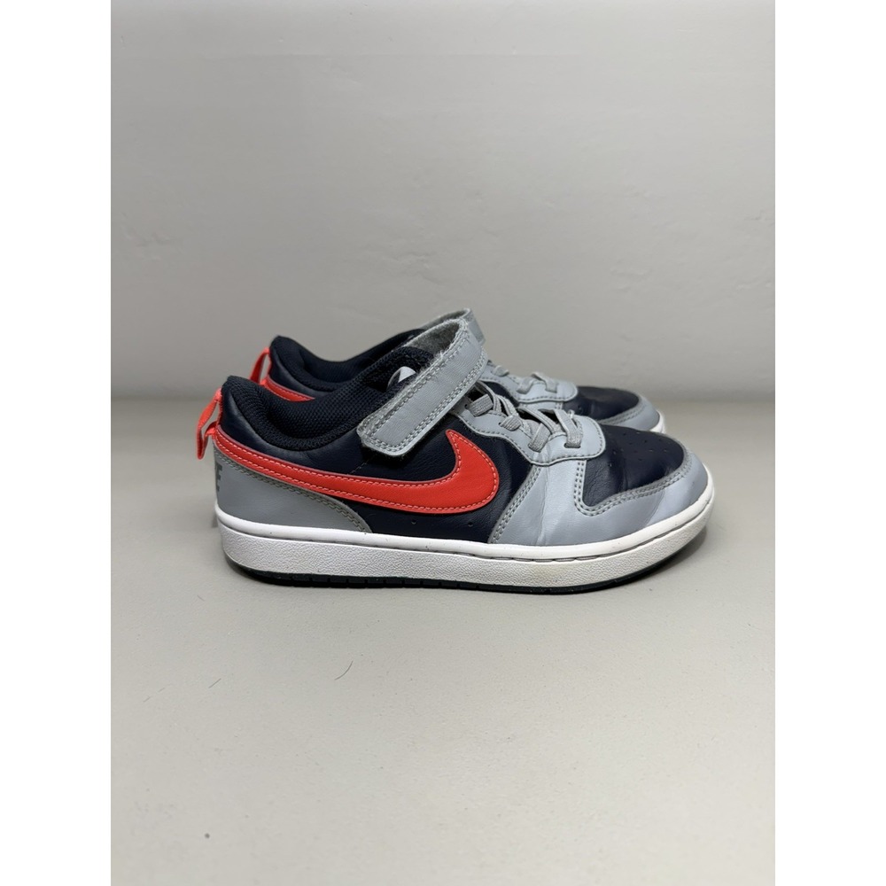 Nike Court Borough Low Recraft Smoke Grey/Bright Crimson DV5457 003 Kids Sz 1.5